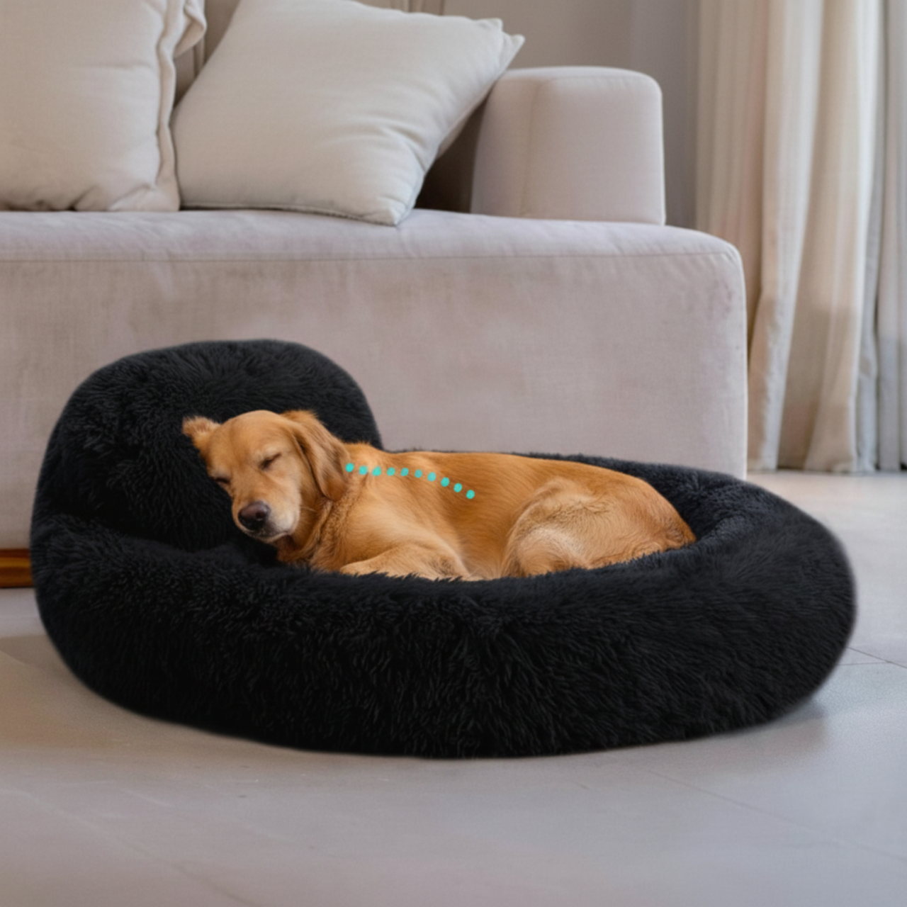 Tailfizz CalmNest Donut Dog Bed